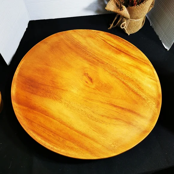 Vintage Wooden Lazy Susan Carved Fish Serving Tray Monkeypod - Picture 7 of 17